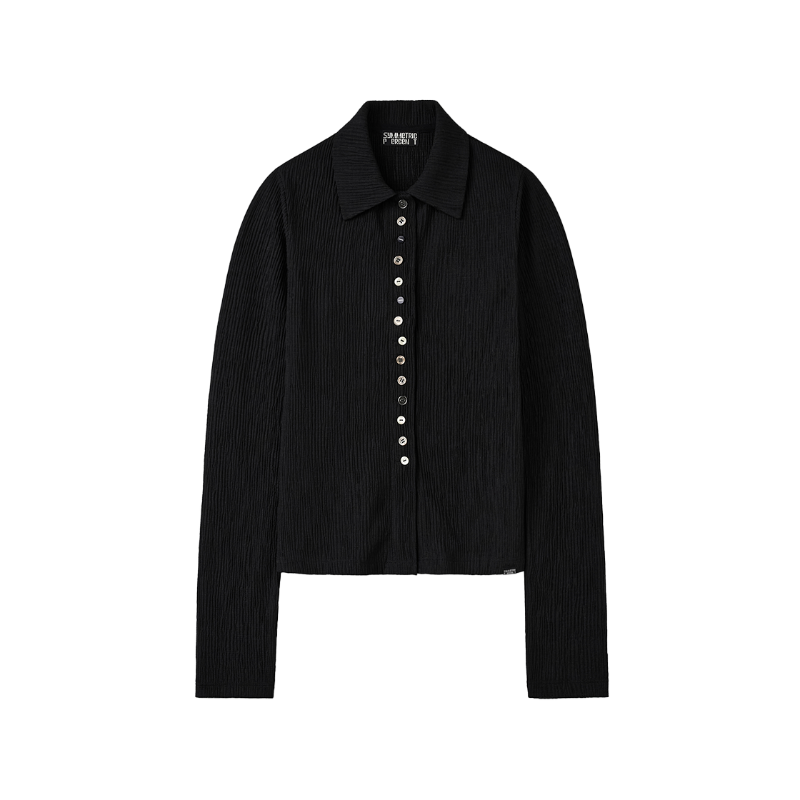 SW2F2SH01BK symmetric percent Textured Button Shirt Black