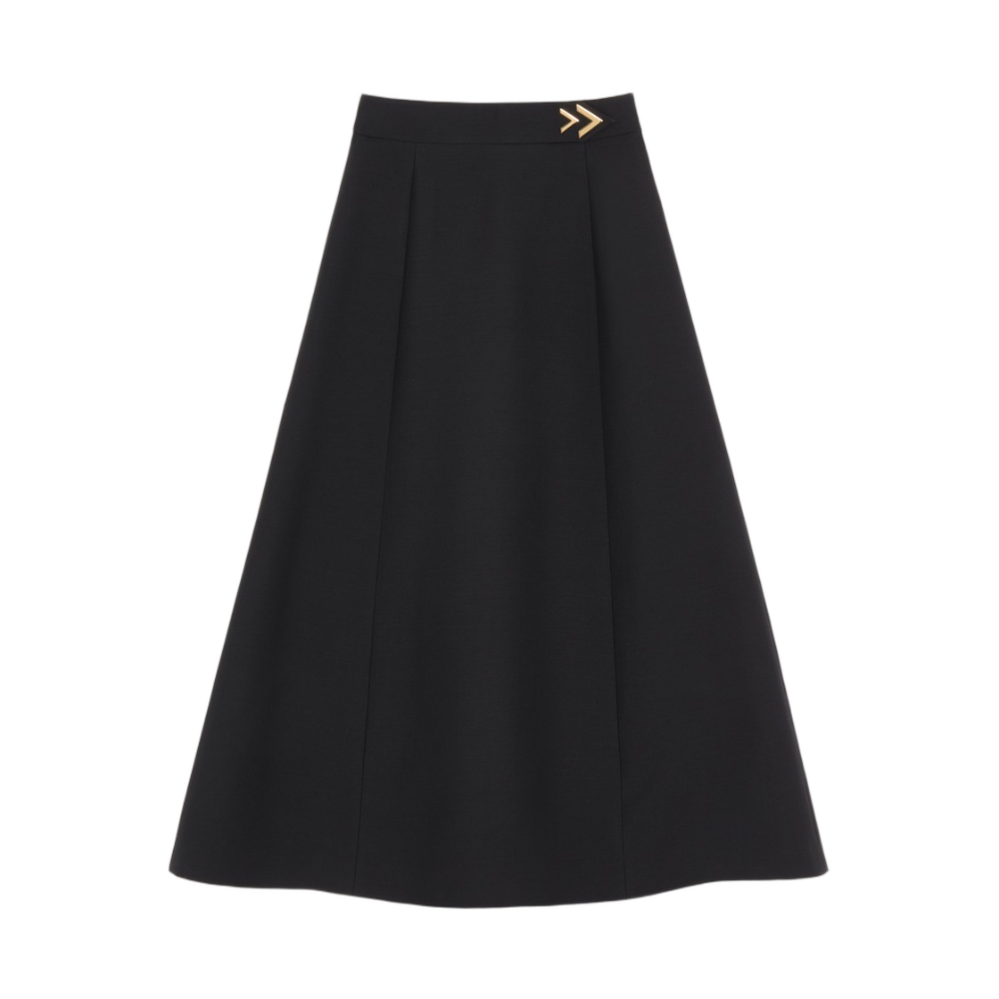 BRAFD51CF0NO (W) Valentino Crepe Couture Midi Skirt Black
