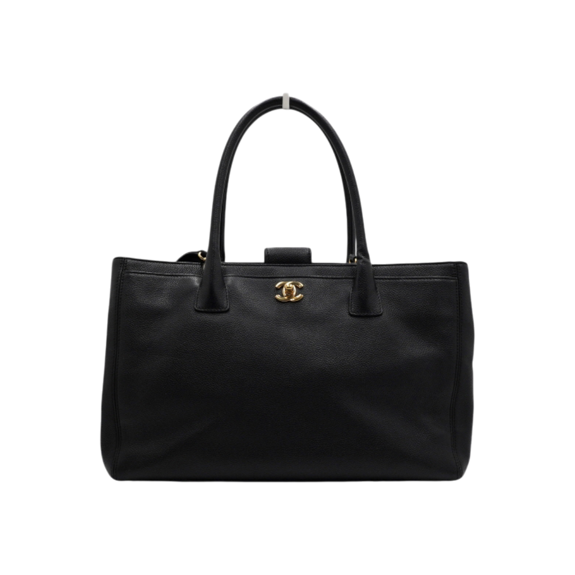 IT4HA3WEVEM5 Chanel Black Calfskin CC Logo Surf Tote Bag