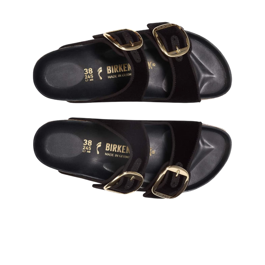 (W) 버켄스탁 아리조나 빅 버클 파이핑 리벳 로고 텍스타일 블랙 벨벳 - 내로우((W) Birkenstock Arizona Big Buckle Piping Rivet Logo Textile Black Velvet - Narrow) - 2