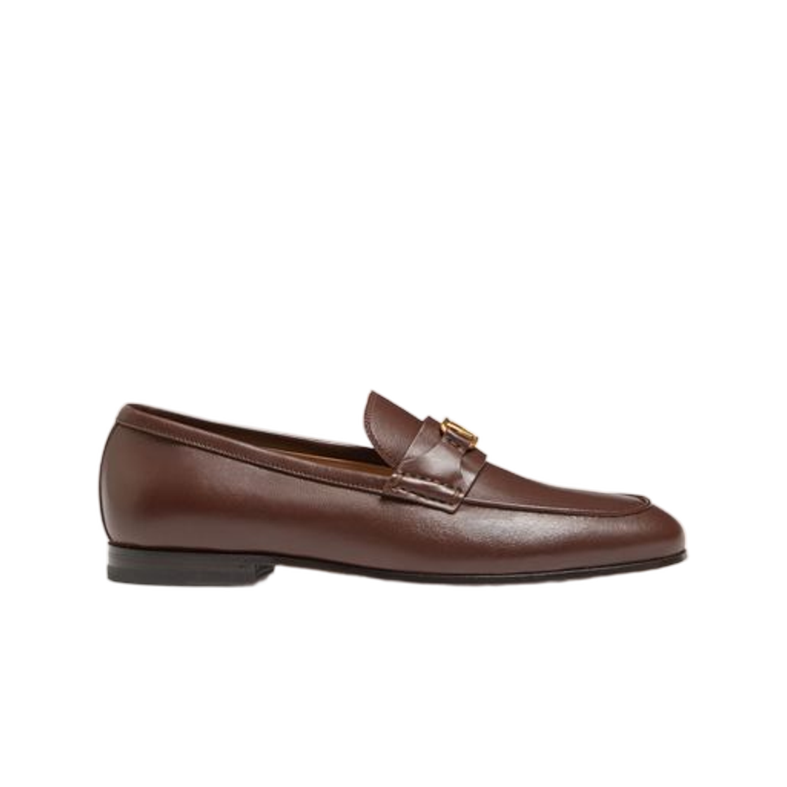 YS0N31EJC7N9 Valentino Vlogo Signature Nappa Leather Loafer Brown