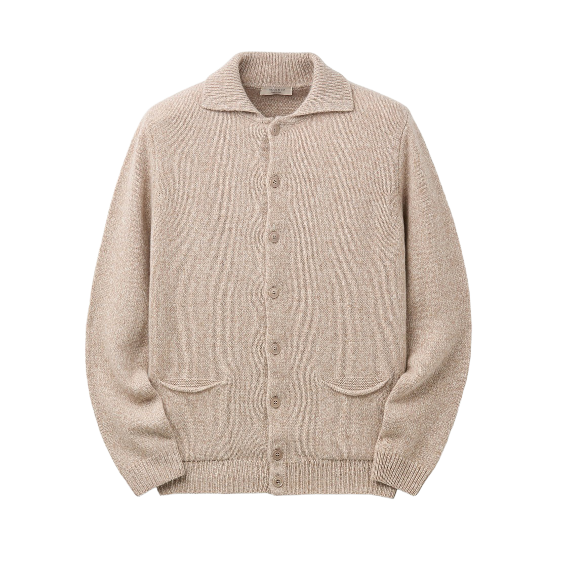 SOWAW26201BEX Series Wool And Co Lambswool Polo Cardigan Beige