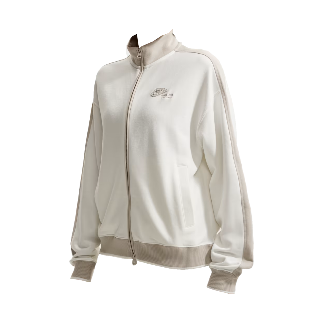 IV4792-133 (W) Nike Studio Fleece Lightweight French Terry Track Jacket Sail Cream II Cream II - Asia