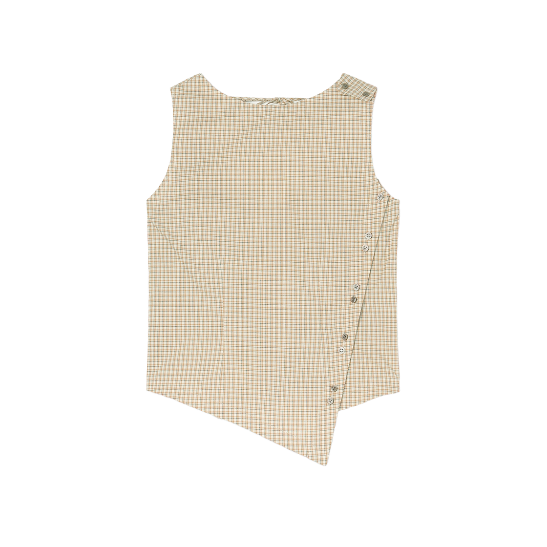 SW2F2SH02BE symmetric percent Two-Way Check Sleeveless Beige