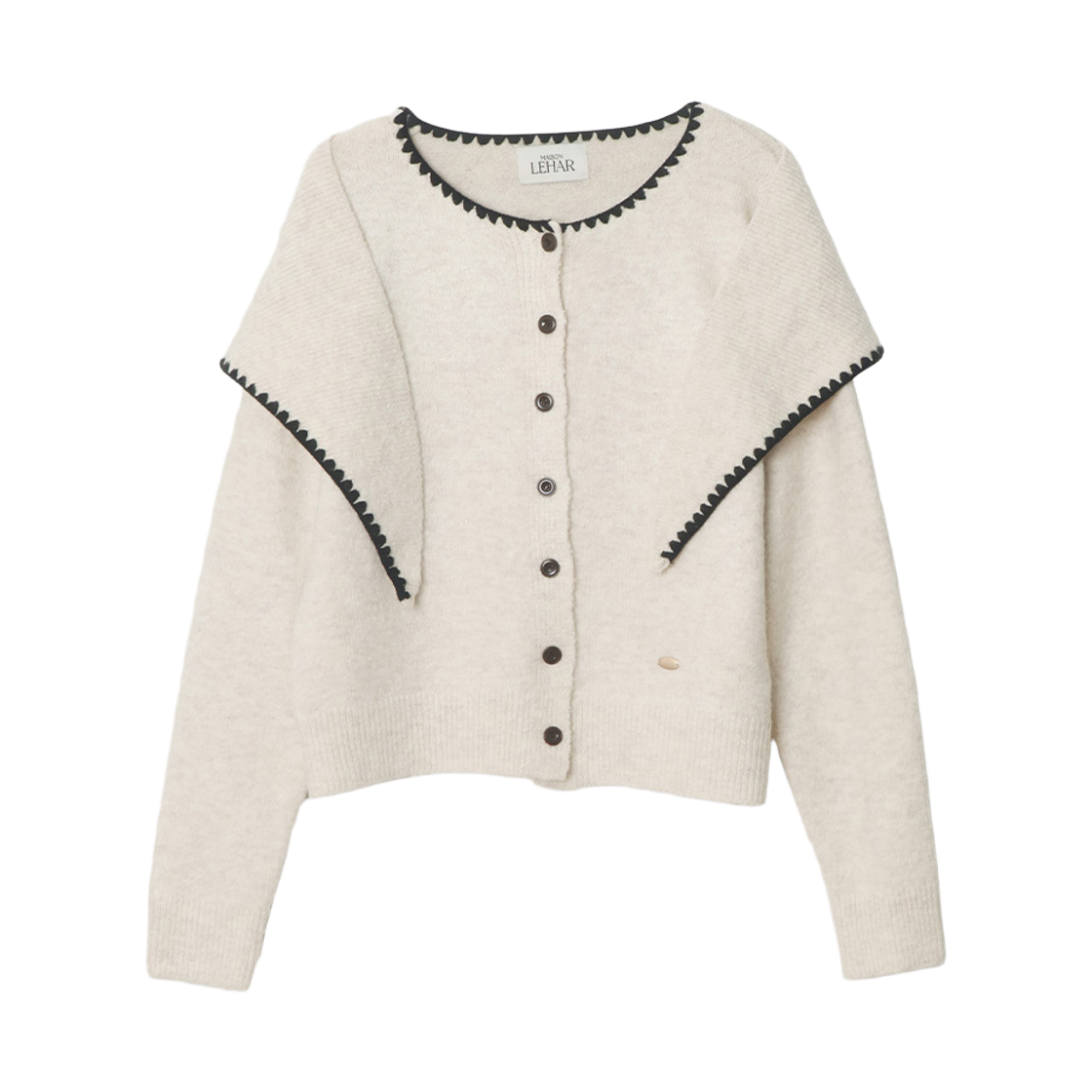 메종르하르 리멤버 니트 가디건 (커치프SET) 3color(maisonlehar Remember Knit Cardigan (Kerchief Set) 3color) - 3