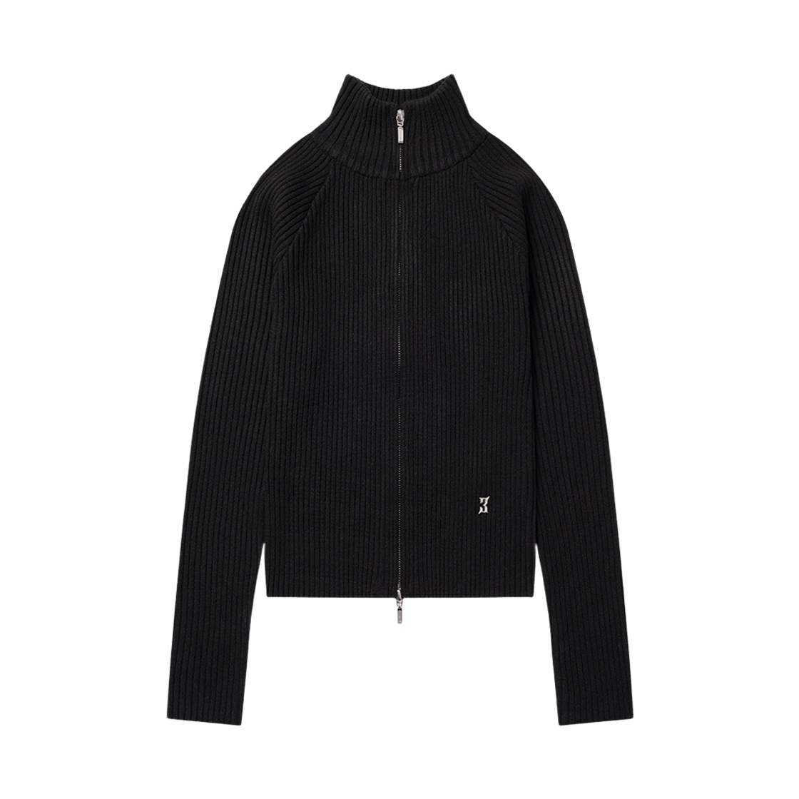 26FWWKN01BK PHOS333 W Stand Neck Knit Zip-Up Black
