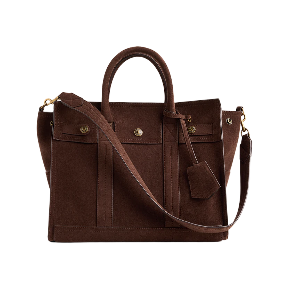 갭 비건 스웨이드 파이브 포켓 토트 테라 브라운(Gap Vegan Suede Five Pocket Tote Terra Brown)