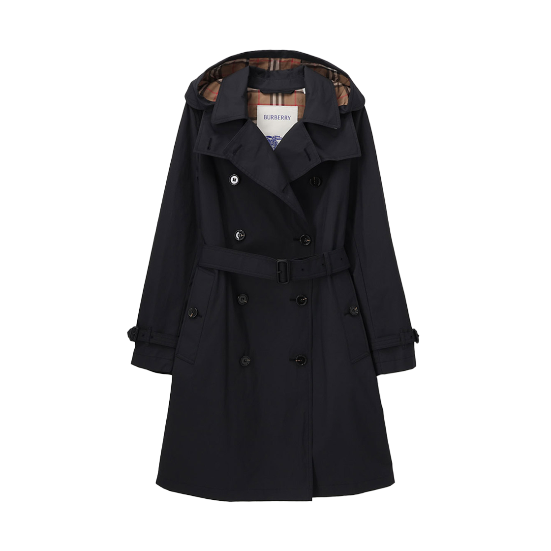 81222421 [20% 쿠폰] (W) Burberry Telford Detachable Hooded Belted Cotton Trench Coat Black