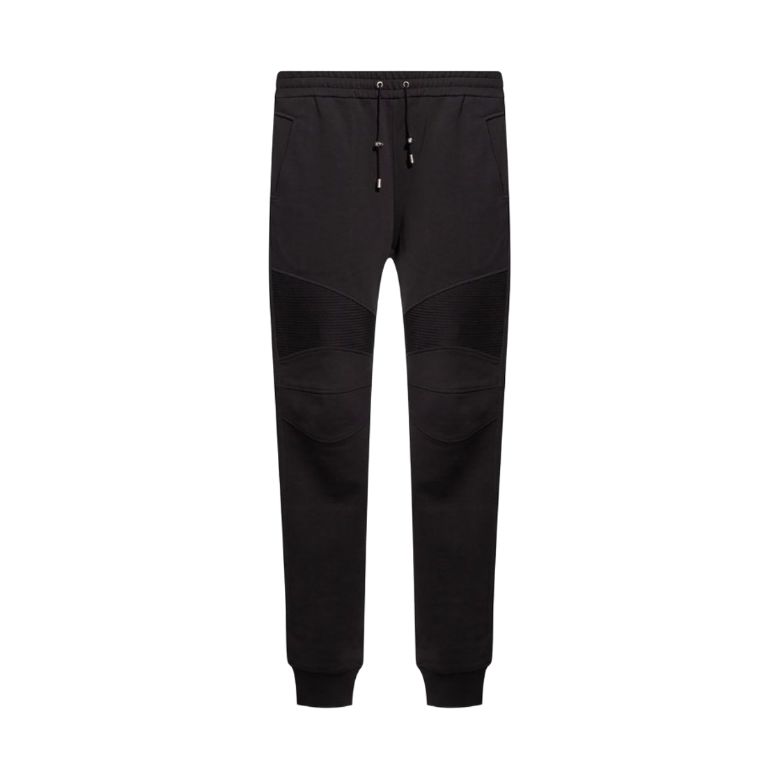 발망 로고 프린트 오가닉 코튼 드로스트링 트랙 팬츠 블랙(Balmain Logo Print Organic Cotton Drawstring Track Pants Black)