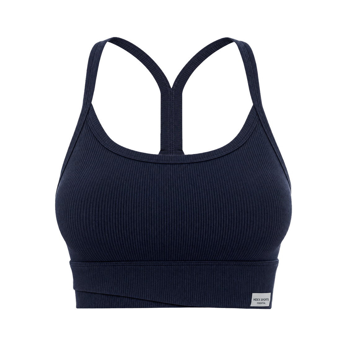 에이치덱스 에센셜 리브드 릴렉스 브라탑 네이비(HDEX Essential Ribbed Relaxed Bra Top Navy)
