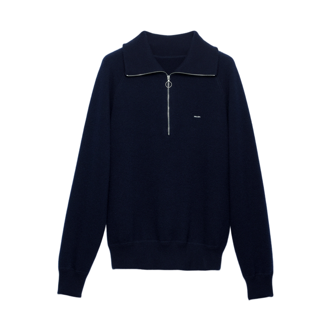 프라다 울 앤 캐시미어 폴로 스웨터 네이비(Prada Wool and Cashmere Polo Sweater Navy)