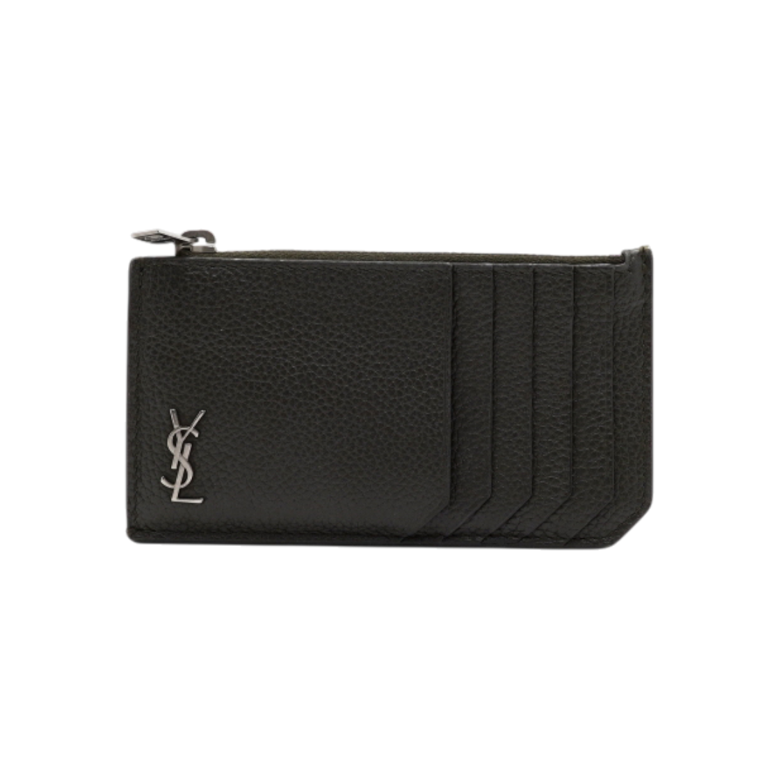 ITAROPE5INVH Saint Laurent Dark Khaki Cassandre Zip Card Holder
