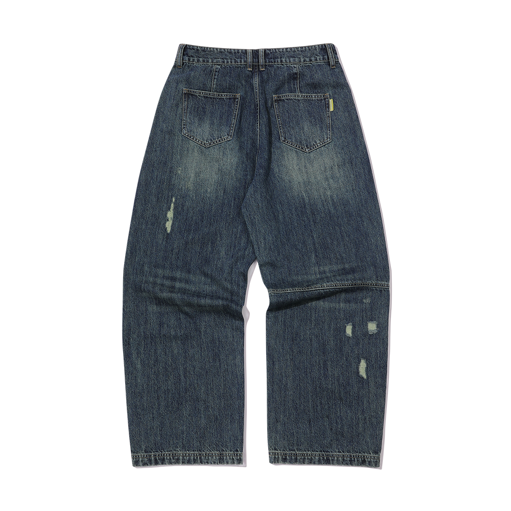 메인부스 리페어드 데님 팬츠 블루(MAINBOOTH Repaired Denim Pants Blue) - 2