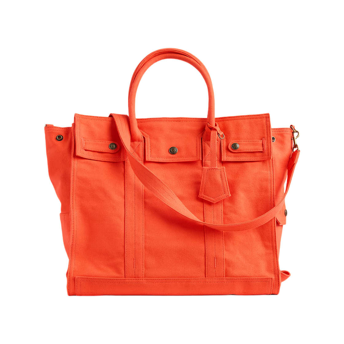 갭 라지 캔버스 파이브 포켓 토트 퍼시몬 오렌지(Gap Large Canvas Five Pocket Tote Persimmon Orange)