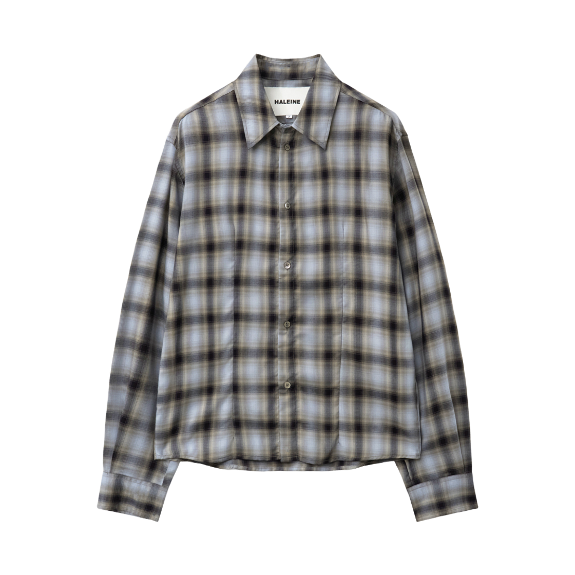 알렌느 큐프로 레귤러 셔츠 블루 체크(Haleine Cupro Regular Shirt Blue Check (Xt306))