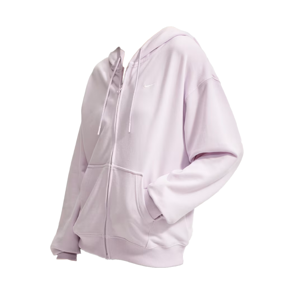 IM8109-583 (W) Nike Studio Fleece Lightweight Oversized Full Zip Hoodie Bleached Lilac Sail - Asia