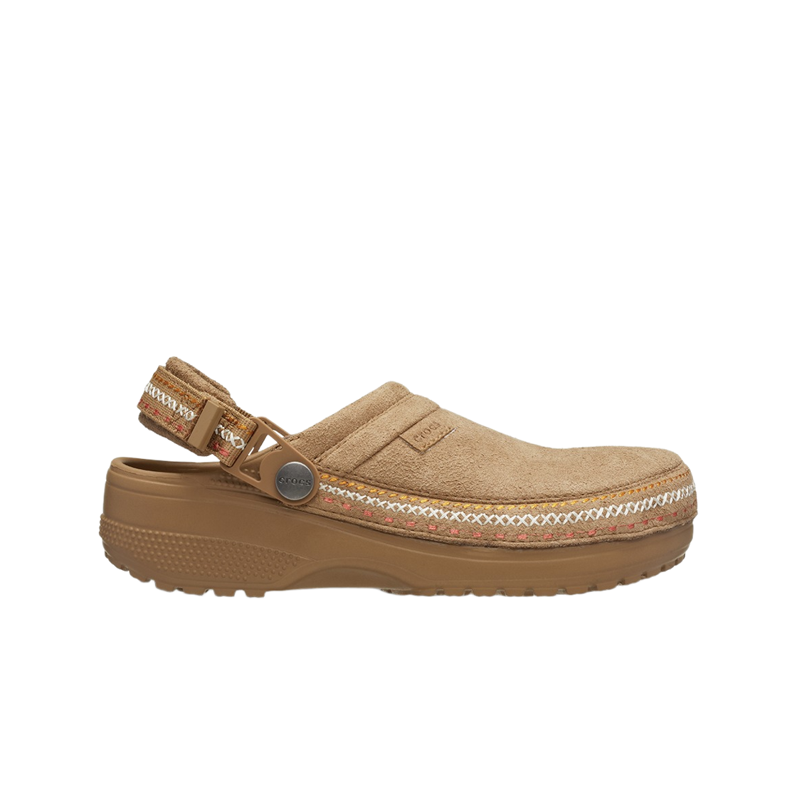 214048-2EY Crocs Crafted Vegan Suede Stitch Clog Sepia
