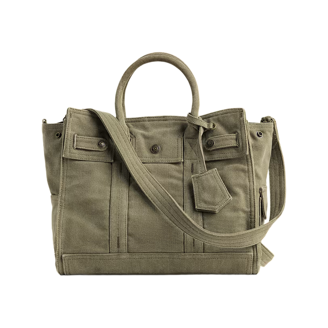 갭 캔버스 파이브 포켓 토트 올리브 그린(Gap Canvas Five Pocket Tote Olive Green)