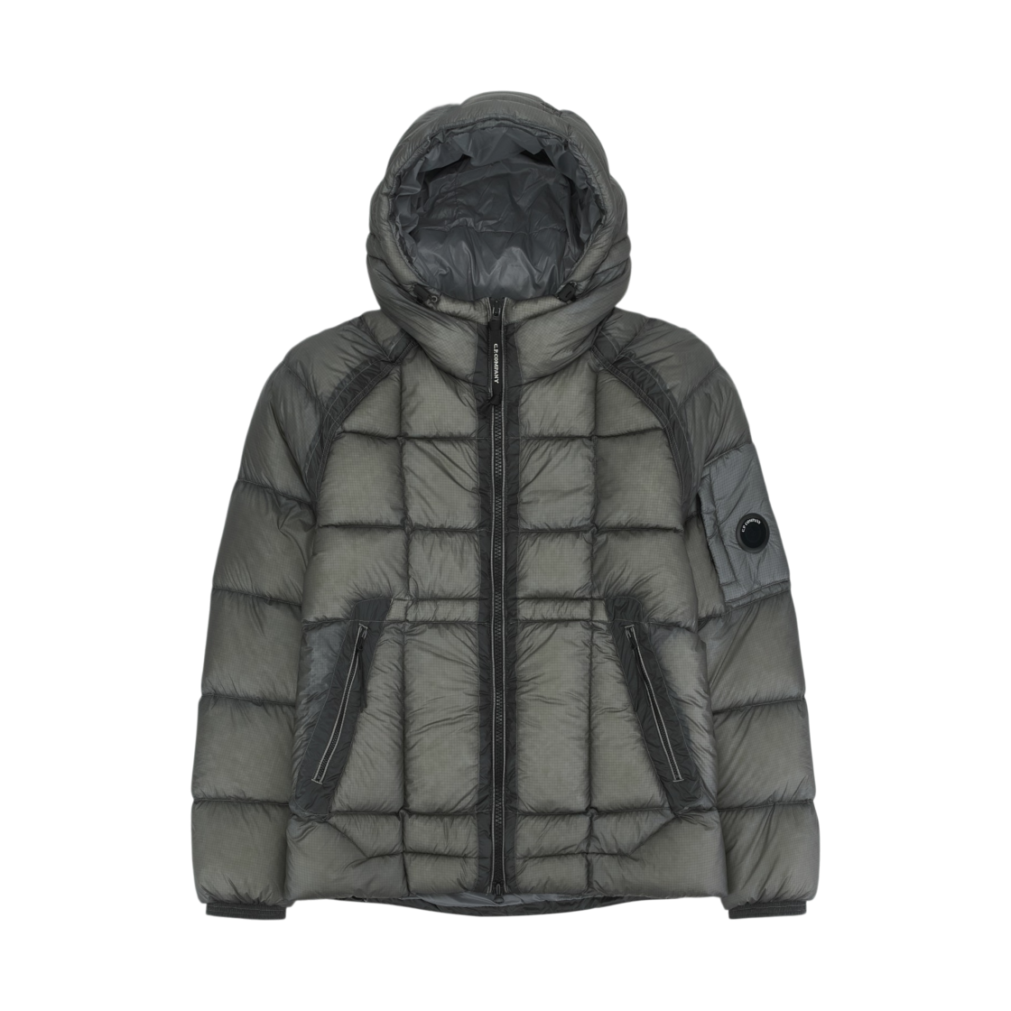 21CMOW702A110416A919 C.P. Company Korea Exclusive D.D. Shell Hooded Puffer Jacket Steel Grey - 26FW