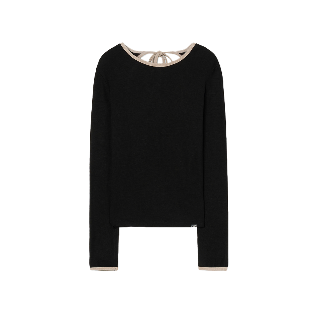 SW2F2TO11BK symmetric percent Back-Cut Ringer Long Sleeve Black