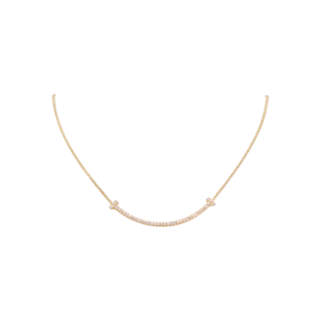 IT6KIJ655E4K Tiffany & Co. T Smile Diamond Small Necklace Rose Gold