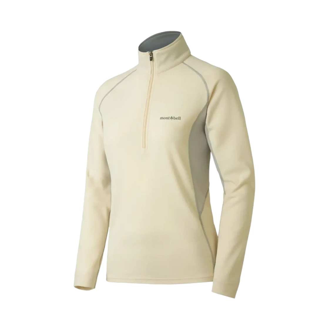 1114611 (W) Montbell Wickron Zeo Thermal Long Sleeve Zip Shirt Ivory