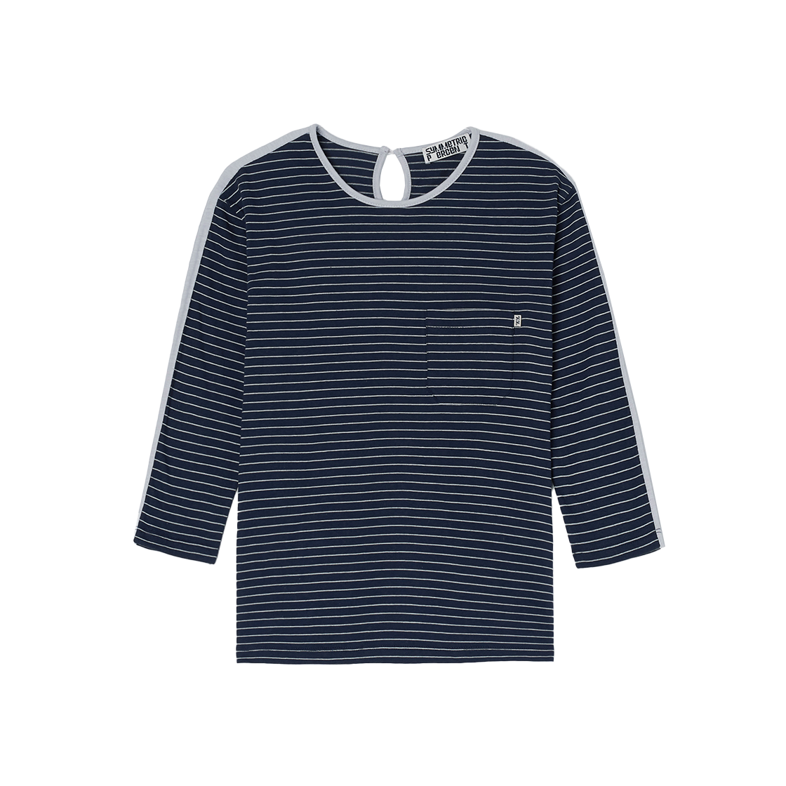 SW2F2TO13NV symmetric percent Striped Ringer T-shirt Navy