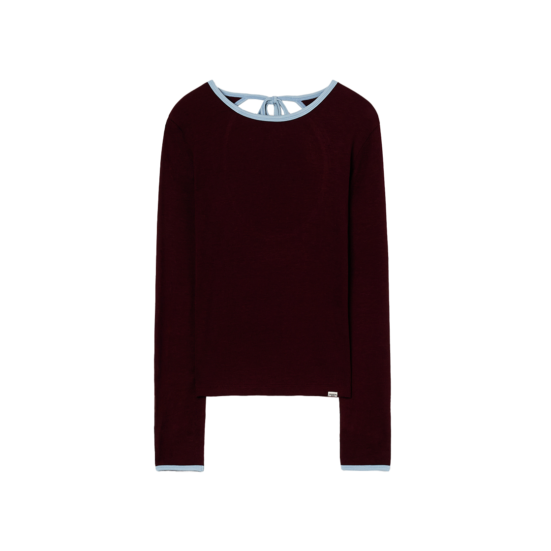 SW2F2TO11WN symmetric percent Back-Cut Ringer Long Sleeve Wine