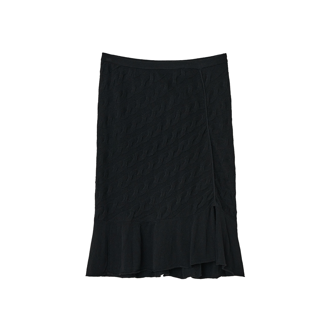 SW2E4SK02BK symmetric percent Cable Knit Skirt Black