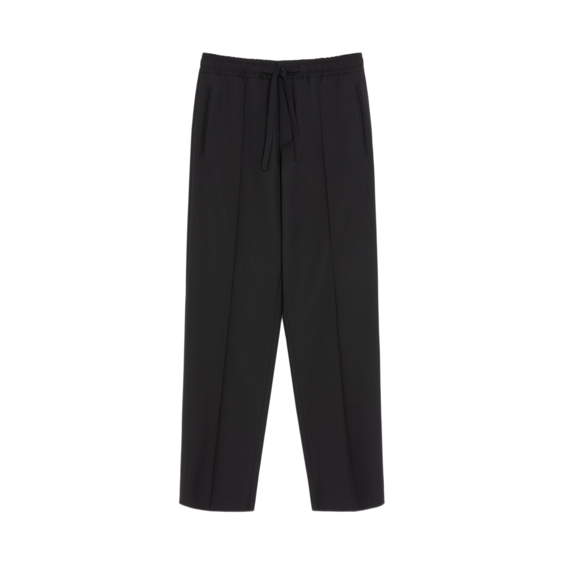 VRBN3225S0NO Valentino Wool Trousers with Vlogo Embroidery Black