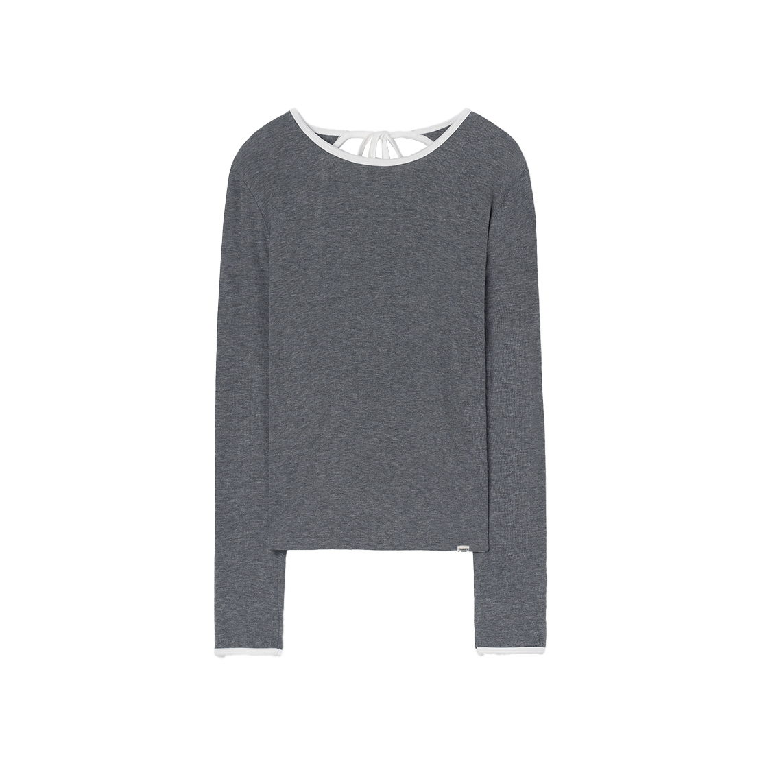 SW2F2TO11MG symmetric percent Back-Cut Ringer Long Sleeve Melange Grey
