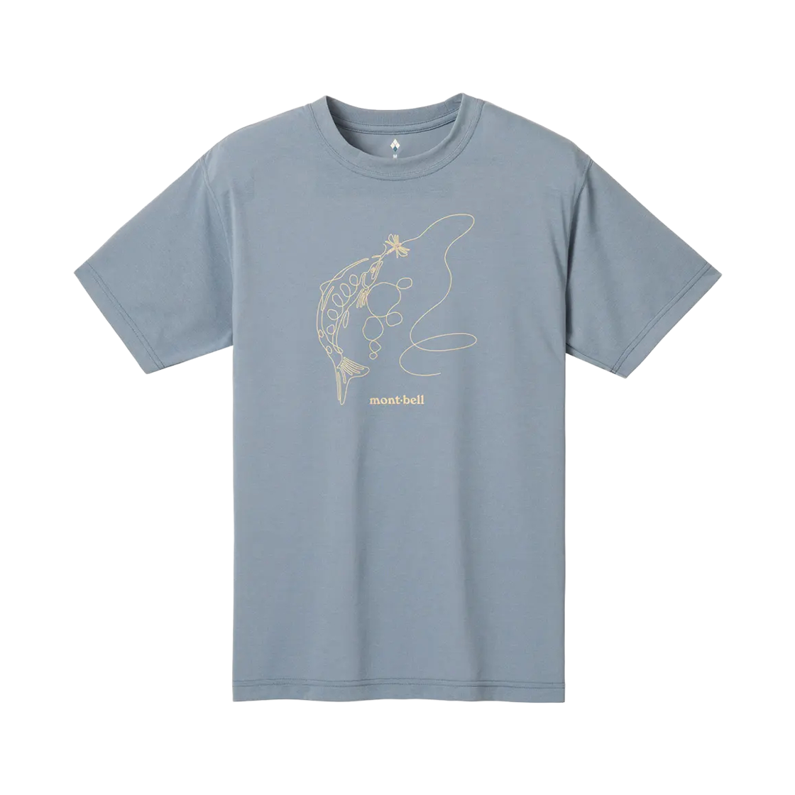 2304621 Montbell Wickron Single Line Trout T-Shirt Blue