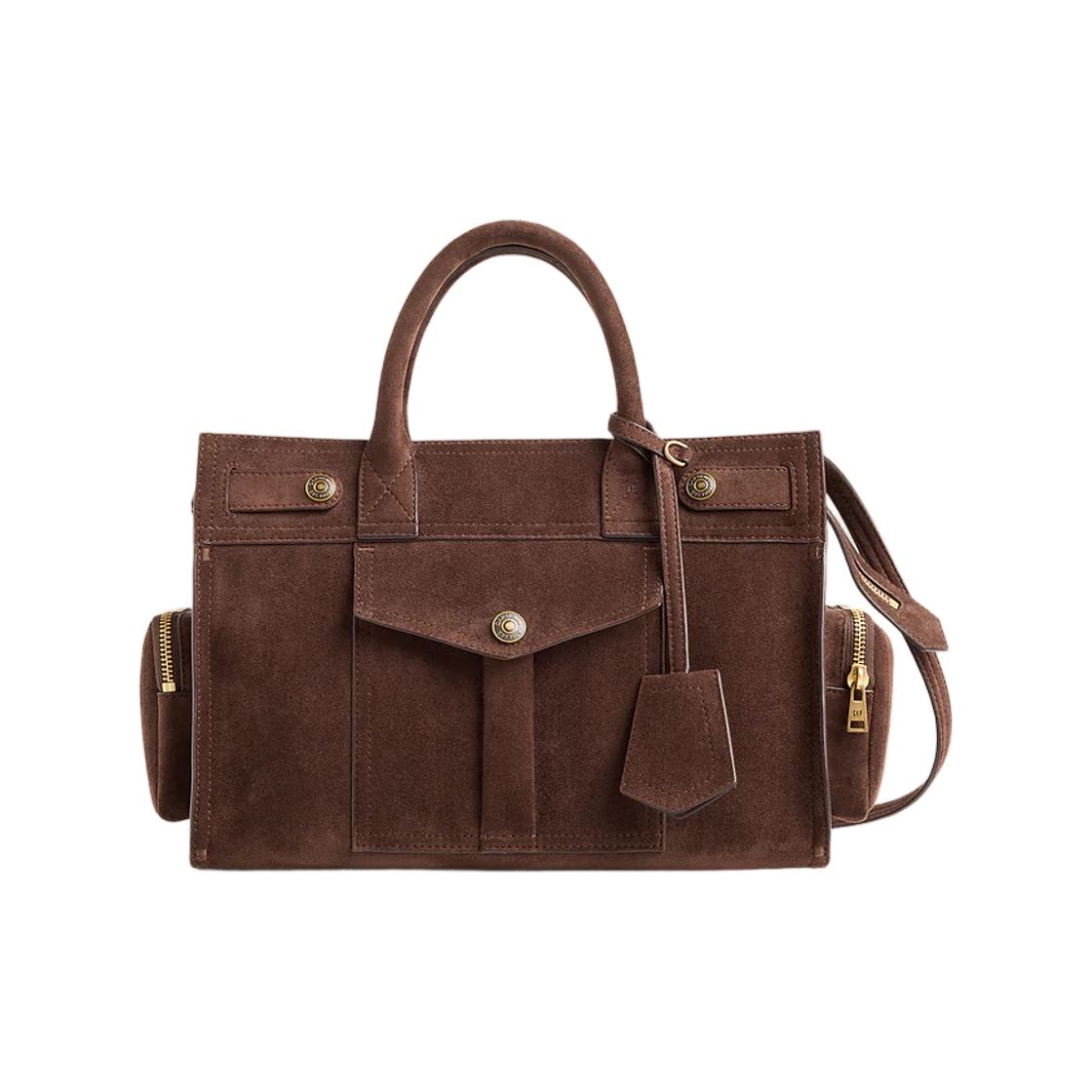 갭 비건 스웨이드 파이브 포켓 사첼 테라 브라운(Gap Vegan Suede Five Pocket Satchel Terra Brown) - 1