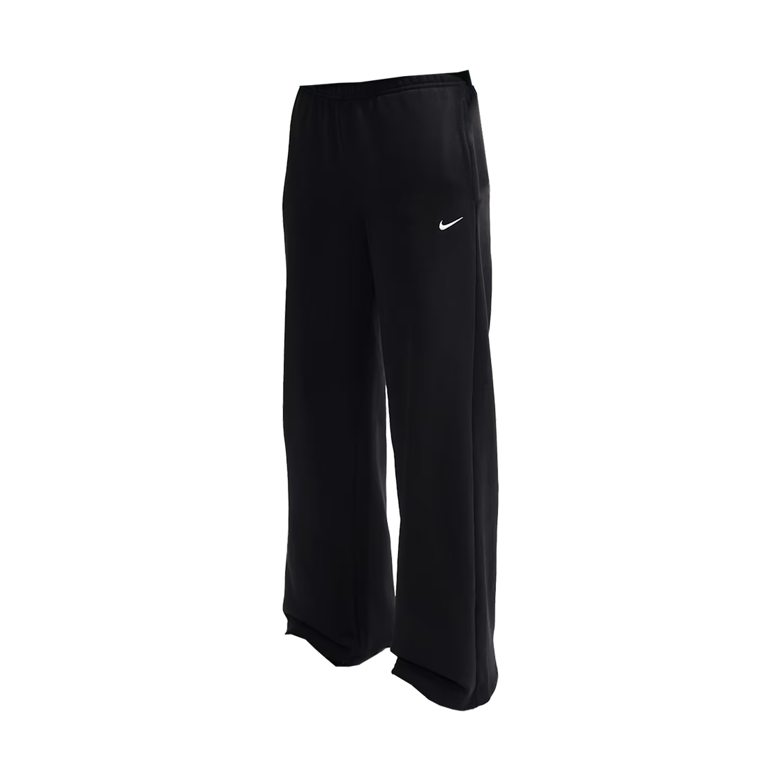 IM8103-001 (W) Nike Studio Fleece Medium Weight Mid Rise Wide Leg Pants Total Black Sail - Asia