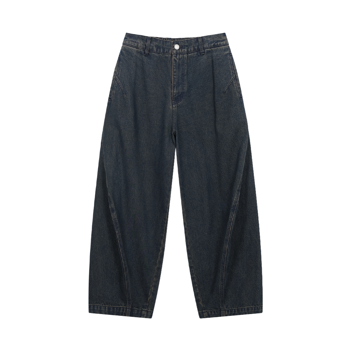 ZI5PT534BR ZIOSONGZIO Twisted Denim Pants Brown
