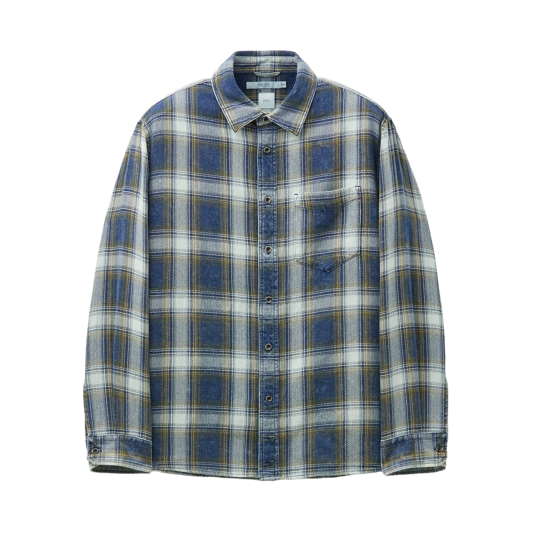 시리즈 인디고 옴브레 체크 셔츠 오버핏 인디고(Series Indigo Ombre Check Shirt Oversized Fit Indigo)