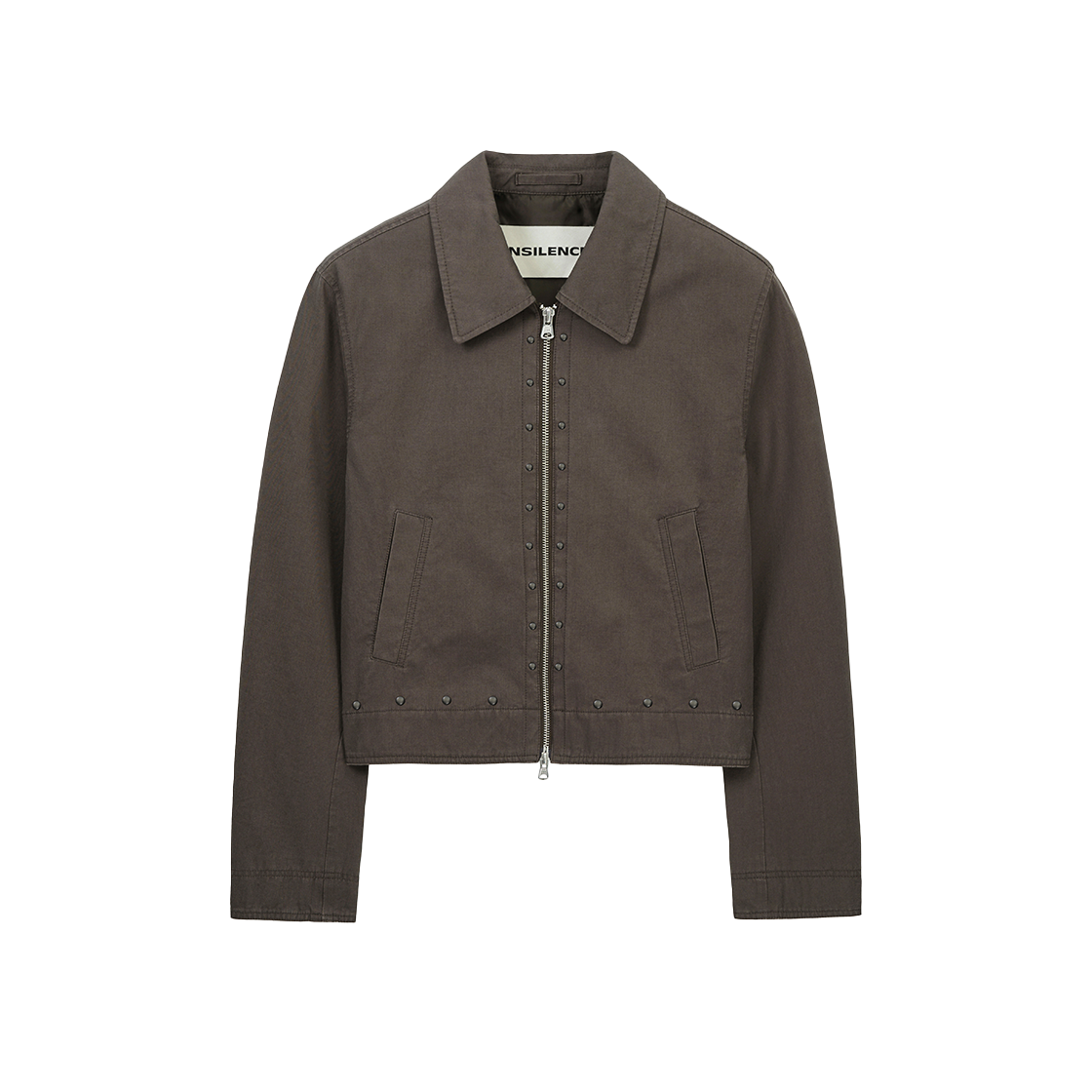 IW2F2JK12BR INSILENCE WOMEN Cotton Stud Jacket BROWN