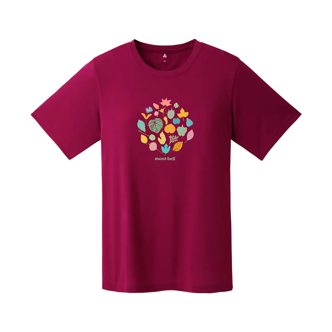 2304591 (W) Montbell Wickron Mountain Leaves T-Shirt Wine Red