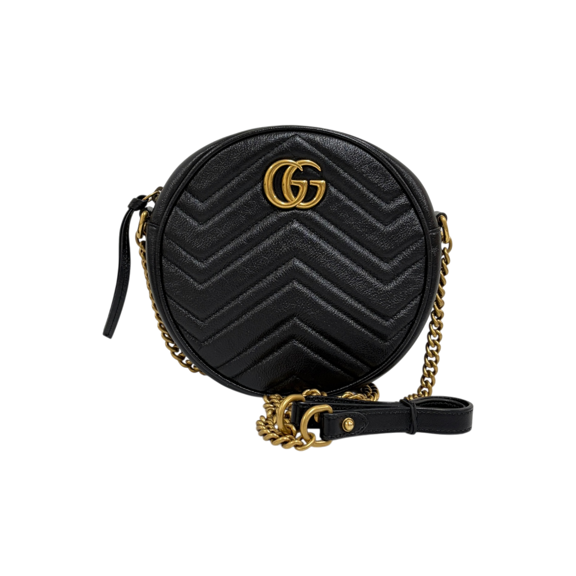 ITUKOKVH3NHB Gucci Matelasse Tambourine Chain Crossbody Bag Black
