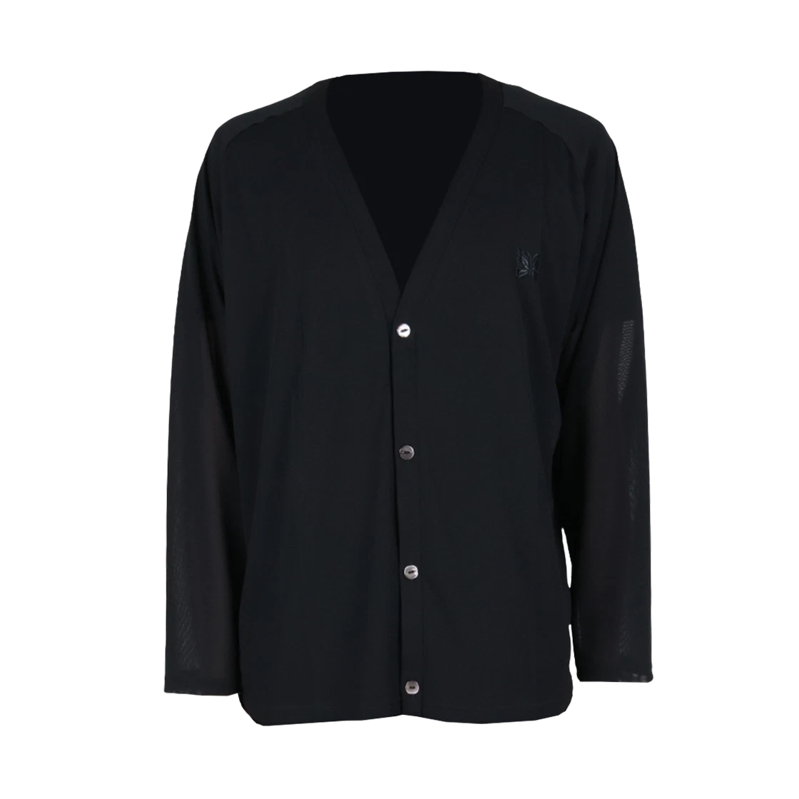 RW343 B-Black [20% 쿠폰] Needles V-Neck Cardigan Poly Mesh Black
