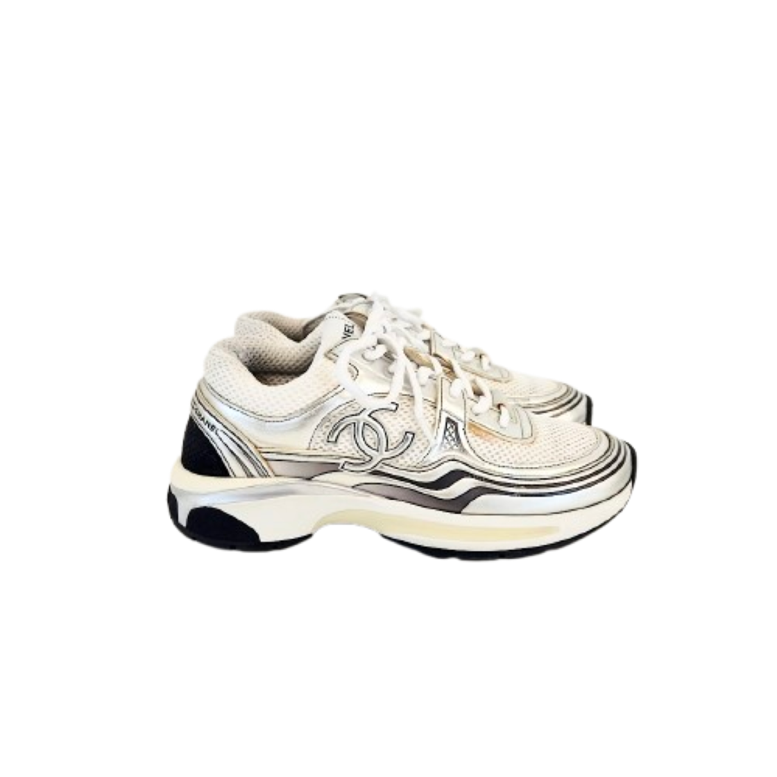 ITNB2J8NA72O Chanel Fabric Laminated Sneakers