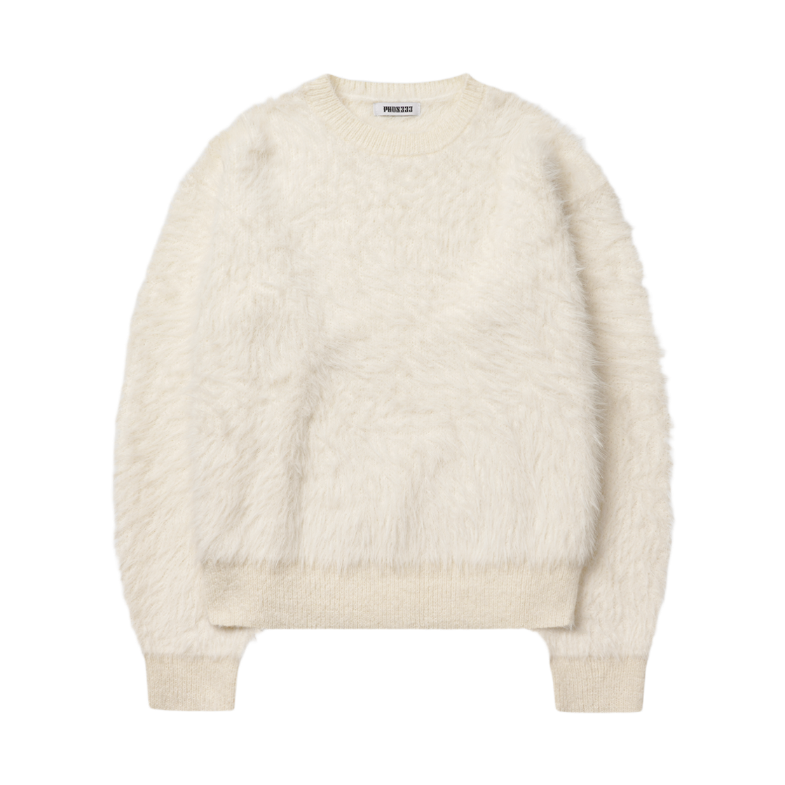 26FWMKN02IV PHOS333 M Hairy Knit Sweater Ivory