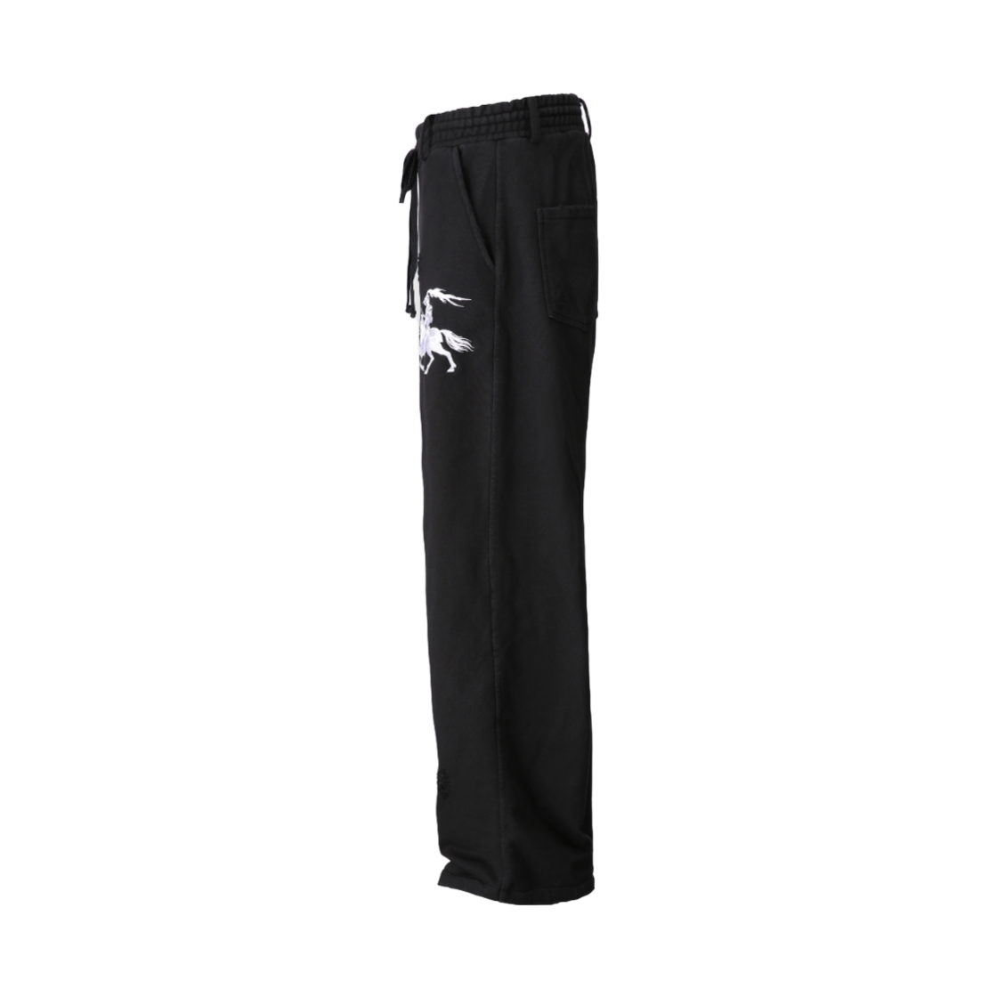 톤얼타이드 아플리케 세미 와이드 스웻팬츠 블랙(Tornortied Appliqué Semi-Wide Sweatpants Black) - 2