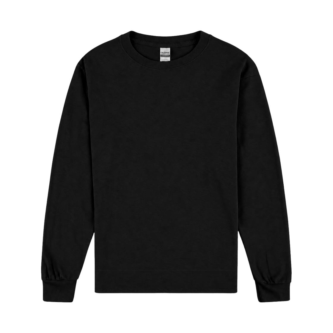 2400 Gildan Semi-cropped Long Sleeve T-shirt Black