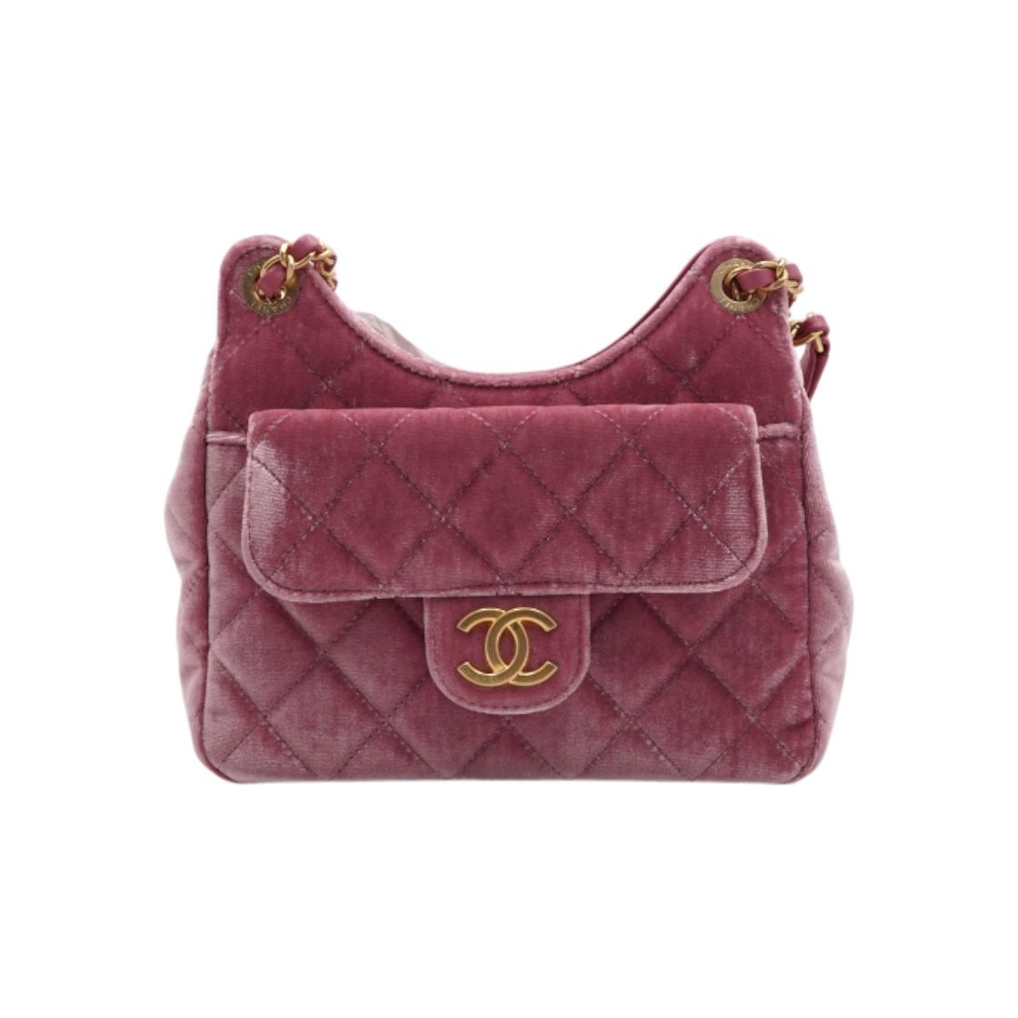 ITVTTN2MEMAM Chanel Pink Velvet Small Hobo Bag