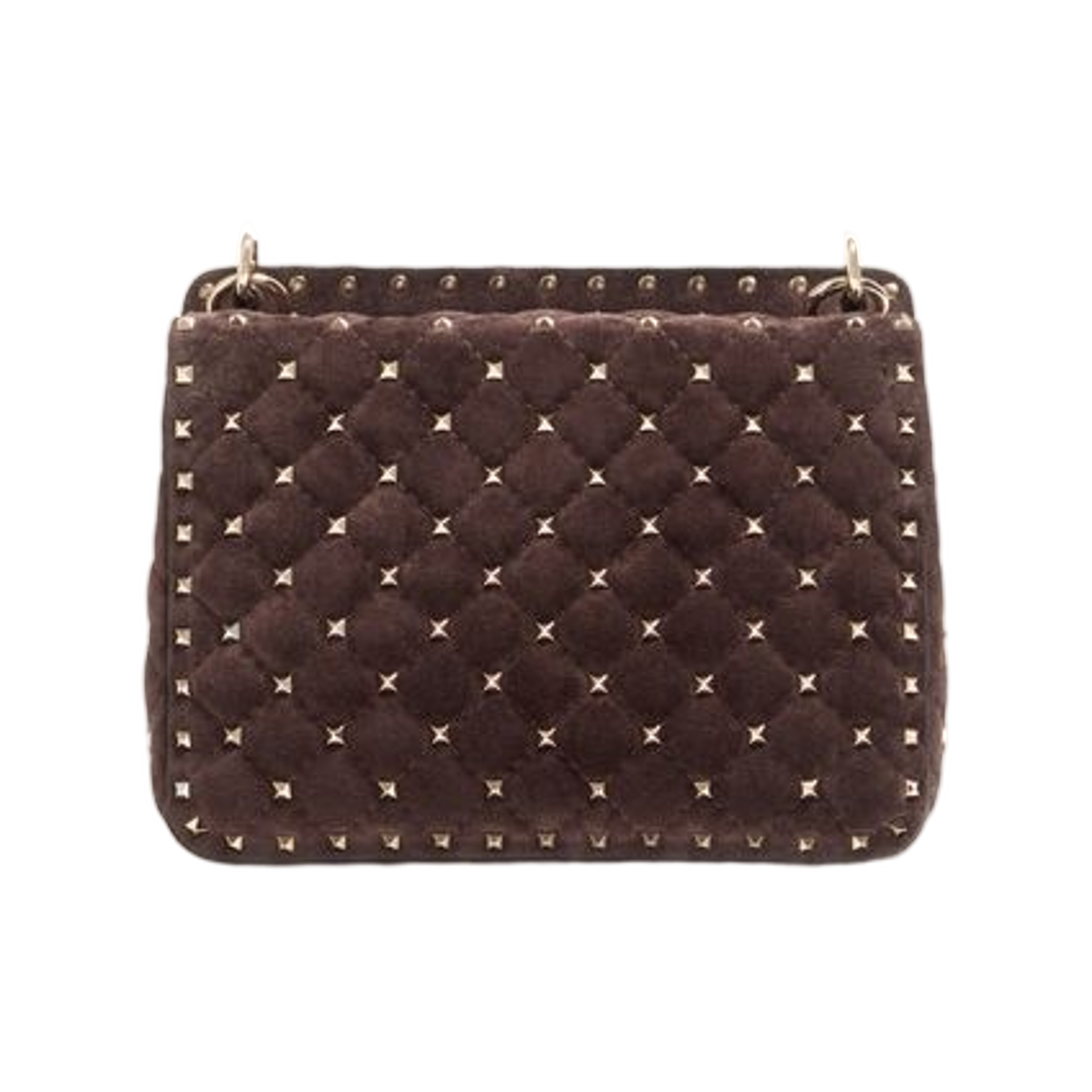 발렌티노 가라바니 락스터드 스파이크 미디움 스웨이드 백 에보니(Valentino Garavani Rockstud Spike Medium Suede Bag Ebony) - 3