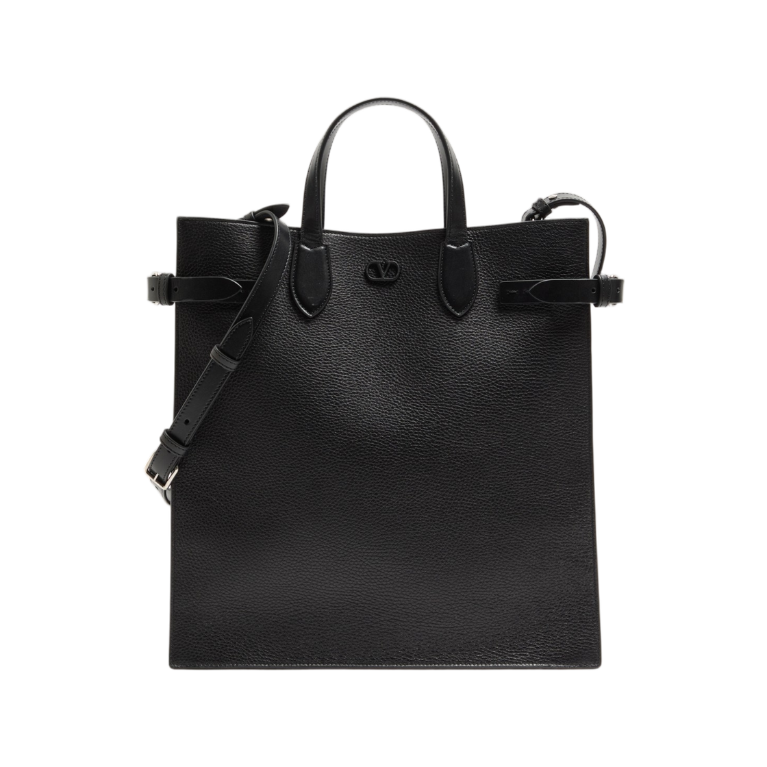 YB0T61GYM0NO Valentino Garavani Antibes Medium Tote Bag in Grained Leather Black