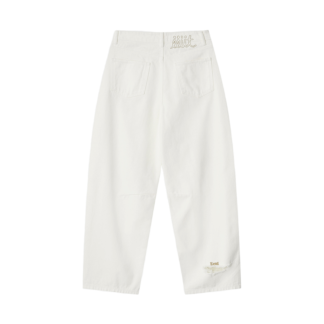 이우트  이우트 커브드 데님 팬츠 화이트(EEUT Curved Denim Pants White) - 2