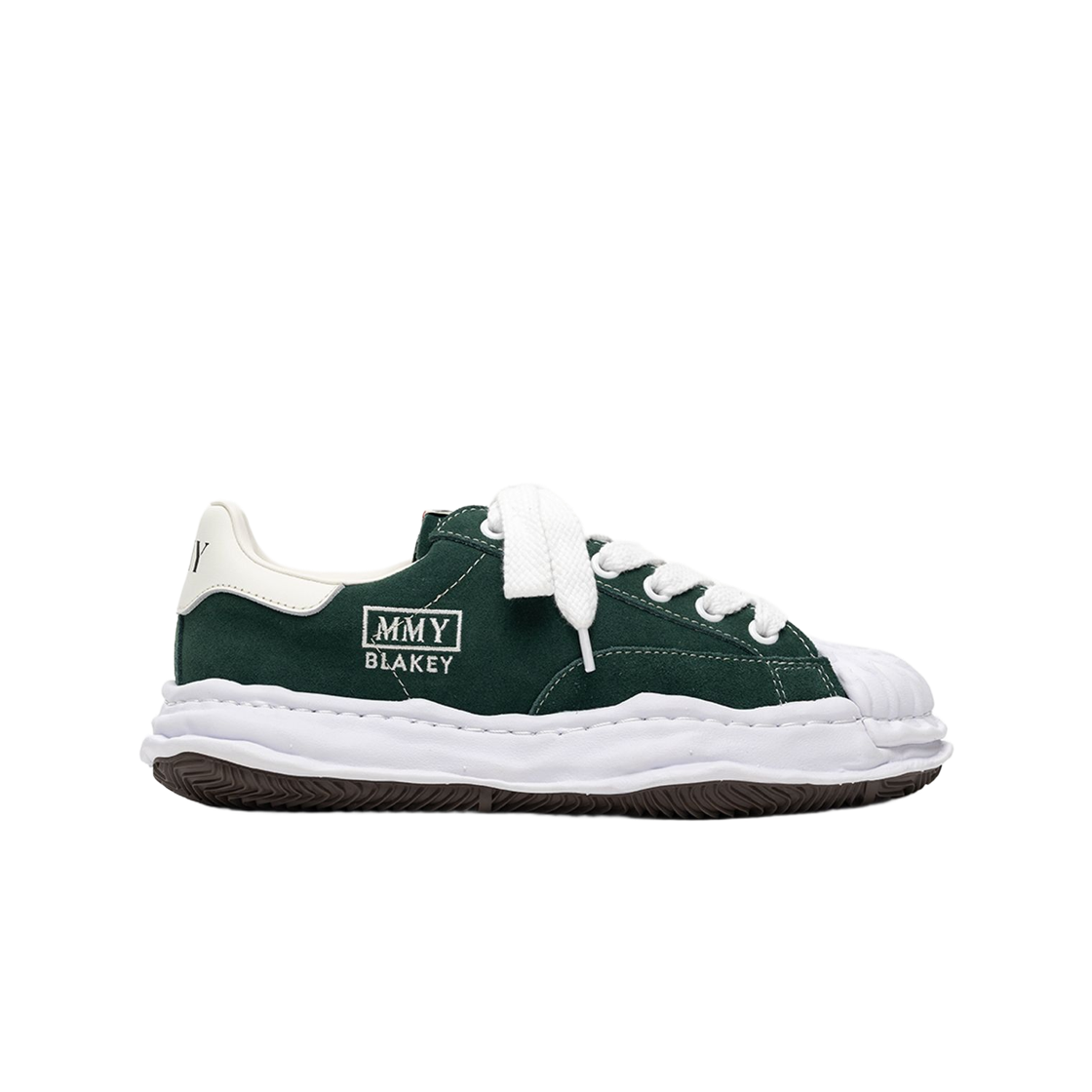A17FW745-GREEN Maison Mihara Yasuhiro Blakey OG Sole Suede Low-Top Sneakers Green
