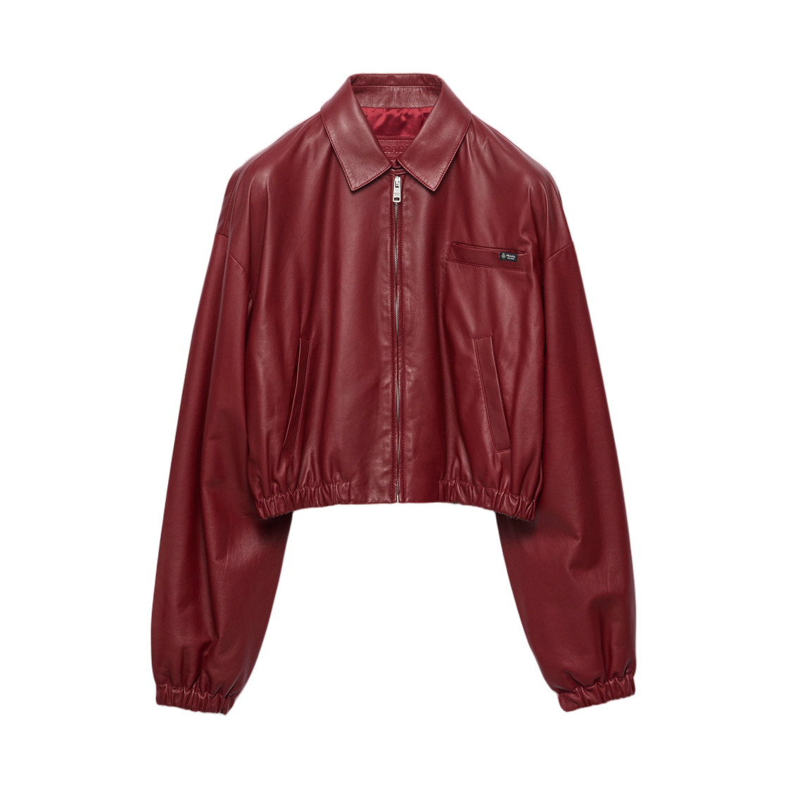 58A289-6914-F0D28 (W) Prada Nappa Leather Jacket Cherry